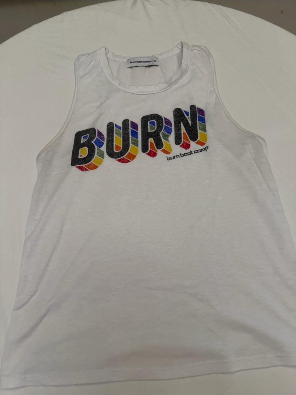 White Rainbow 'BURN' Tank Top
